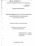 Петров, Алексей Юрьевич. Социальная инфраструктура в системе экономических отношений национального производства: Вопросы теории и методологии: дис. кандидат экономических наук: 08.00.01 - Экономическая теория. Нижний Новгород. 2002. 172 с.