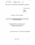 Шелкова, Наталья Юрьевна. Социально-экономические издержки трансформации системы занятости: дис. кандидат экономических наук: 08.00.01 - Экономическая теория. Иркутск. 2001. 166 с.