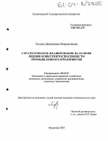 Мирошникова, Татьяна Дмитриевна. Стратегическое планирование на основе оценки конкурентоспособности промышленного предприятия: дис. кандидат экономических наук: 08.00.05 - Экономика и управление народным хозяйством: теория управления экономическими системами; макроэкономика; экономика, организация и управление предприятиями, отраслями, комплексами; управление инновациями; региональная экономика; логистика; экономика труда. Владимир. 2003. 149 с.