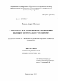 Ремпель, Андрей Робертович. Стратегическое управление предприятиями жилищно-коммунального хозяйства: дис. кандидат экономических наук: 08.00.05 - Экономика и управление народным хозяйством: теория управления экономическими системами; макроэкономика; экономика, организация и управление предприятиями, отраслями, комплексами; управление инновациями; региональная экономика; логистика; экономика труда. Калининград. 2011. 191 с.