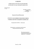 Бадмаева, Евгения Николаевна. Структура населения и экология куликов степных озер Юго-Западного Забайкалья: дис. кандидат биологических наук: 03.00.16 - Экология. Улан-Удэ. 2005. 142 с.