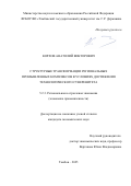 Корхов Анатолий Викторович. Структурные трансформации региональных промышленных комплексов в условиях достижения технологического суверенитета: дис. кандидат наук: 00.00.00 - Другие cпециальности. ФГБОУ ВО «Кузбасский государственный технический университет имени Т.Ф. Горбачева». 2025. 190 с.