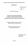 Рузанов, Павел Викторович. Трудовая адаптация работников в условиях трансформации экономики: на примере промышленности Северо-Казахстанской области: дис. кандидат экономических наук: 08.00.05 - Экономика и управление народным хозяйством: теория управления экономическими системами; макроэкономика; экономика, организация и управление предприятиями, отраслями, комплексами; управление инновациями; региональная экономика; логистика; экономика труда. Омск. 2007. 253 с.