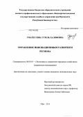 Уматкулова, Гузель Халяфовна. Управление инновационным развитием региона: дис. кандидат наук: 08.00.05 - Экономика и управление народным хозяйством: теория управления экономическими системами; макроэкономика; экономика, организация и управление предприятиями, отраслями, комплексами; управление инновациями; региональная экономика; логистика; экономика труда. Уфа. 2013. 137 с.