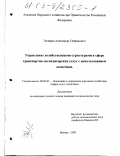 Элларян, Александр Сейранович. Управление хозяйственными структурами в сфере транспортно-экспедиторских услуг с использованием логистики: дис. кандидат экономических наук: 08.00.05 - Экономика и управление народным хозяйством: теория управления экономическими системами; макроэкономика; экономика, организация и управление предприятиями, отраслями, комплексами; управление инновациями; региональная экономика; логистика; экономика труда. Москва. 2003. 166 с.