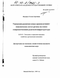 Фешина, Стэлла Сергеевна. Управление развитием новых производственно-экономических систем региона на основе совершенствования рыночной инфраструктуры: дис. кандидат экономических наук: 08.00.05 - Экономика и управление народным хозяйством: теория управления экономическими системами; макроэкономика; экономика, организация и управление предприятиями, отраслями, комплексами; управление инновациями; региональная экономика; логистика; экономика труда. Нижний Новгород. 2002. 147 с.