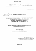 Дипломная работа: Механизмы обеспечения экономической безопасности хозяйствующего субъекта