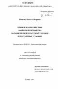Иванова, Наталья Игоревна. Влияние взаимодействия факторов производства на развитие международной торговли в современных условиях: дис. кандидат экономических наук: 08.00.01 - Экономическая теория. Самара. 2007. 168 с.