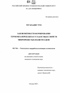 Тет Кхаинг Тун. Закономерности формирования термомеханических и усталостных свойств микроячеистых полиуретанов: дис. кандидат технических наук: 05.17.06 - Технология и переработка полимеров и композитов. Москва. 2007. 134 с.